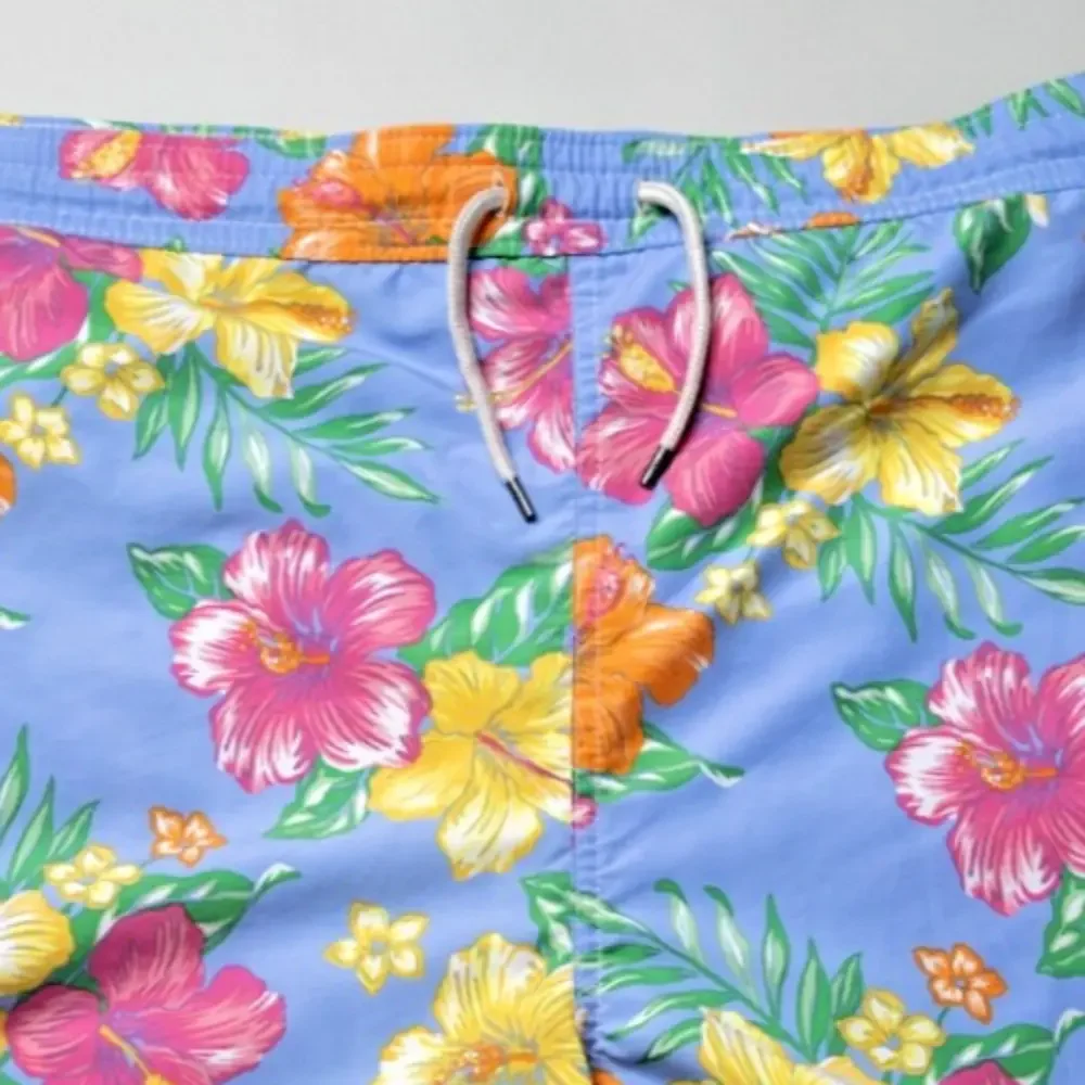 Polo Ralph Lauren Men Swim Shorts Trunks 3XB Blue Floral Hawaiian Tropical 50
